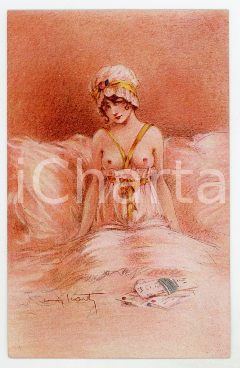 1915 ca Artist Louis ICART "Eternel fÃ©minin" - VINTAGE EROTIC postcard nÂ°48-3  Cartolina postale d'epoca, illustrata da Louis Icart, non viaggiata.CONDIZIONI: GFORMATO: FP     originale e autentica 1