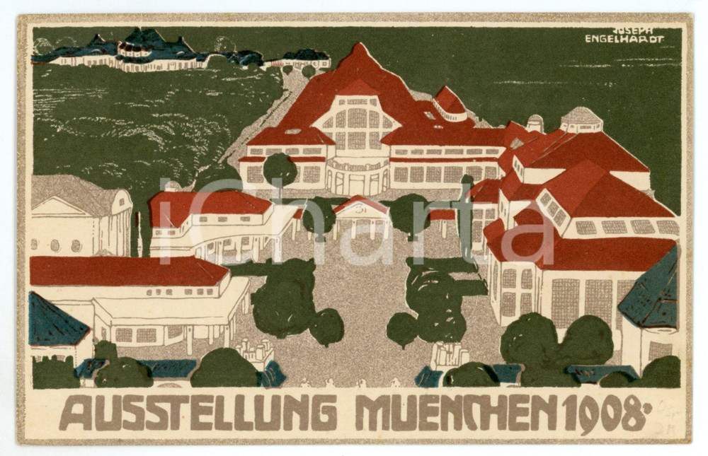 1908 MUNCHEN (GERMANY) Ausstellung - Ill. Joseph ENGELHARDT - Postcard  Cartolina postale d'epoca, non viaggiata. GOOD/buono  Formato: 14x9 cm originale e autentica 1