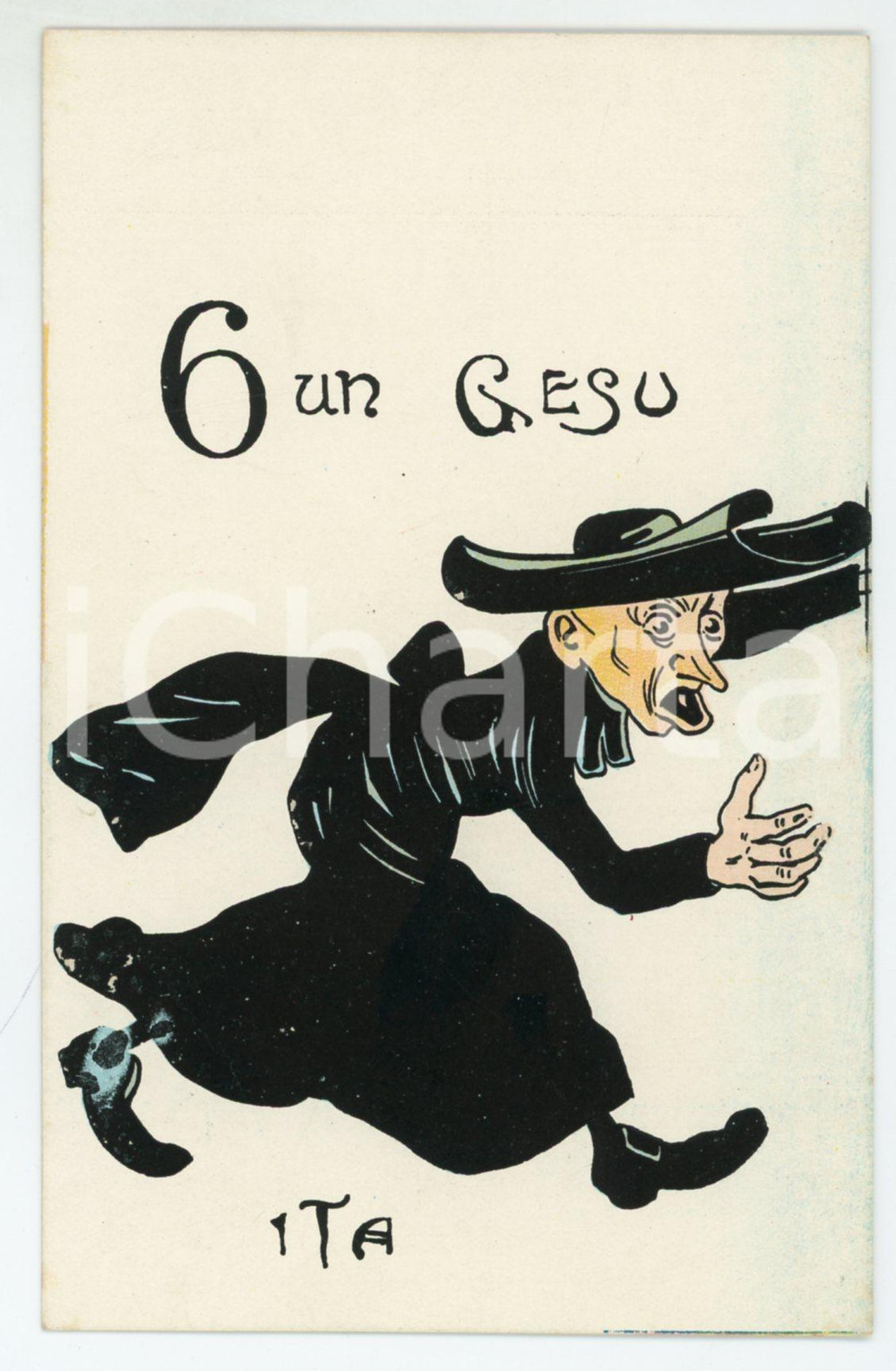 1900 ca ITALIA - SATIRA - 6 un gesuita - Cartolina ILLUSTRATA FP NV  Cartolina postale d'epoca, non viaggiata. GOOD/buono  Formato: 9x14 cm originale e autentica 1