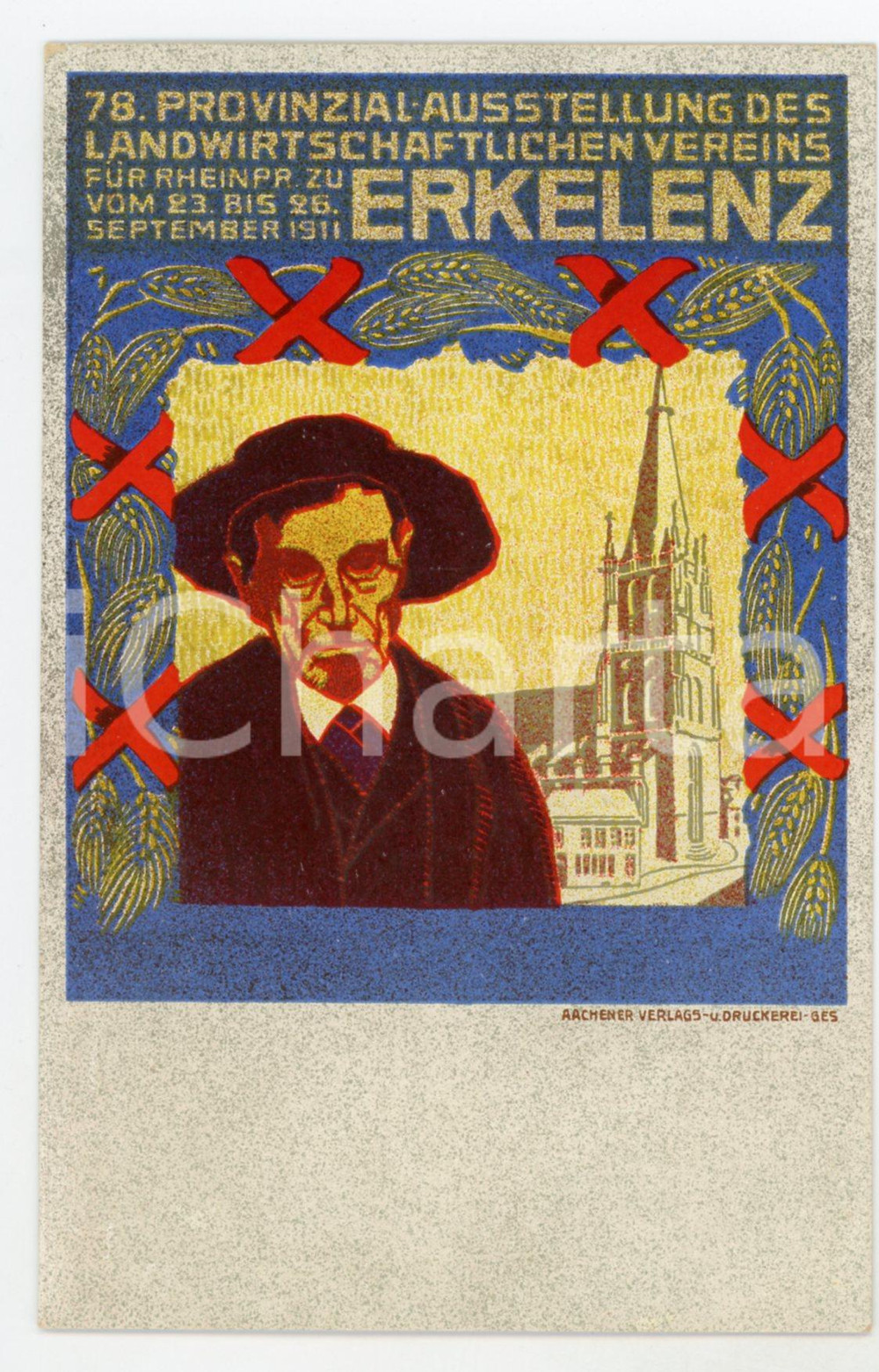 1911 ERKELENZ (GERMANY) 78 Provinzial Ausstellung Landwirtschaftlichen *Postcard  Cartolina postale d'epoca, non viaggiata. GOOD/buono  Formato: 9x14 cm originale e autentica 1