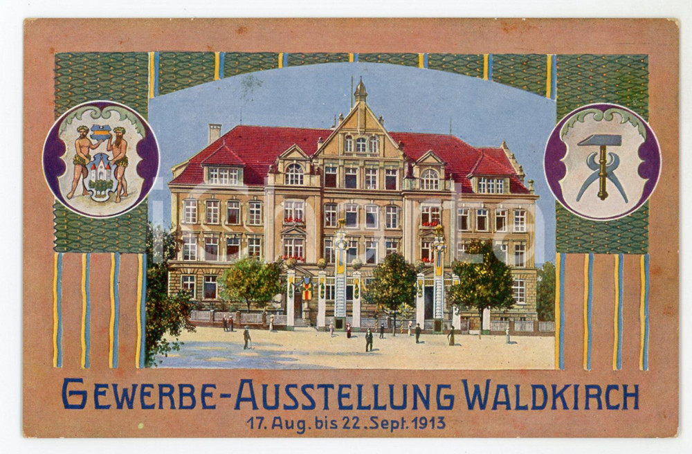 1913 WALDKIRCH (GERMANY) Gewerbe - Ausstellung - Original old postcard  Cartolina postale d'epoca, non viaggiata. GOOD/buono  Formato: 14x9 cm originale e autentica 1