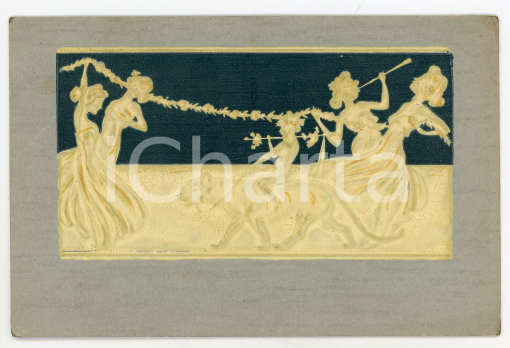1900 ca ART NOUVEAU Raphael KIRCHNER Classic scene (2) - Rare embossed postcard  Rara cartolina postale d'epoca, opera dell'artista e illustratore Raphael Kirchner, non viaggiata.CONDIZIONI: GFORMATO: FP    originale e autentica 1