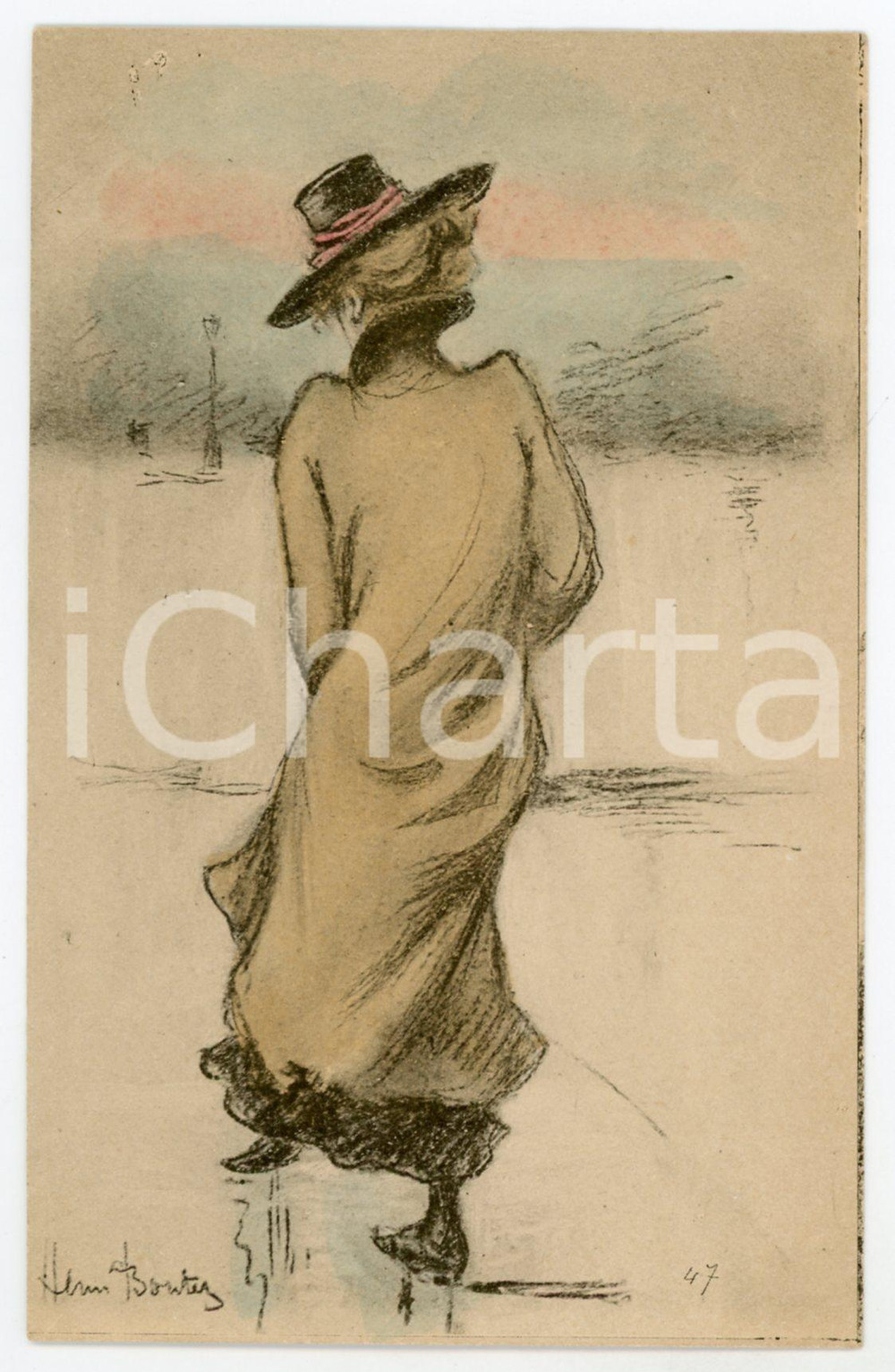 1900ca FRANCE COSTUMES Femme avec manteau - Ill. Henri BOUTET Carte postale (1)  Cartolina postale d'epoca, non viaggiata.CONDIZIONI: FAIRFORMATO: FP    originale e autentica 1