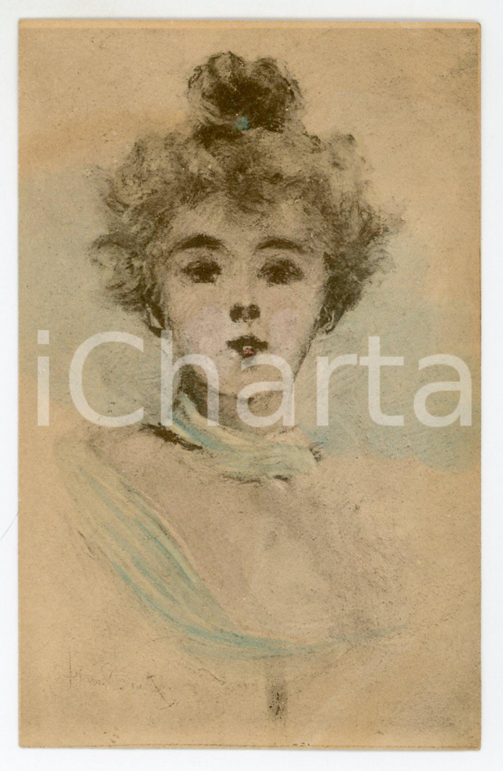 1900 FRANCE COSTUMES Portrait de femme - Ill. Henri BOUTET Carte postale FP NV  Cartolina postale d'epoca, non viaggiata.CONDIZIONI: FAIRFORMATO: FP    originale e autentica 1