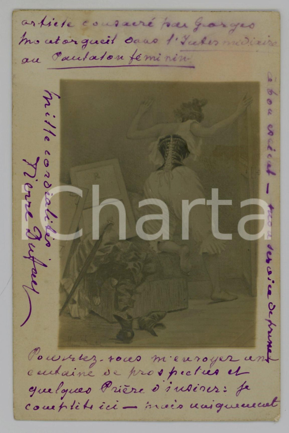1905 VINTAGE EROTIC Woman wearing corset - Ill. Henri BOUTET - Carte postale  Cartolina postale d'epoca, viaggiata.CONDIZIONI: POOR (aloni diffusi)FORMATO: FP    originale e autentica 1
