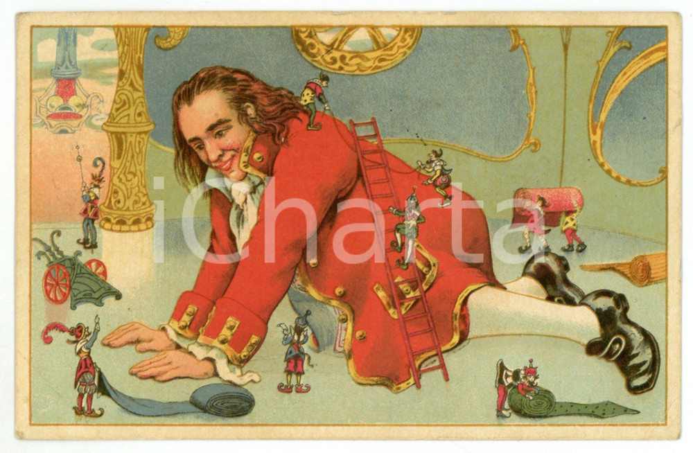1925 I VIAGGI DI GULLIVER Illustrazione di Corrado SARRI Cartolina FP VG (1)  Cartolina postale d'epoca, viaggiata.CONDIZIONI: FAIR (piegatura all'angolo inferiore destro)FORMATO: FP    originale e autentica 1