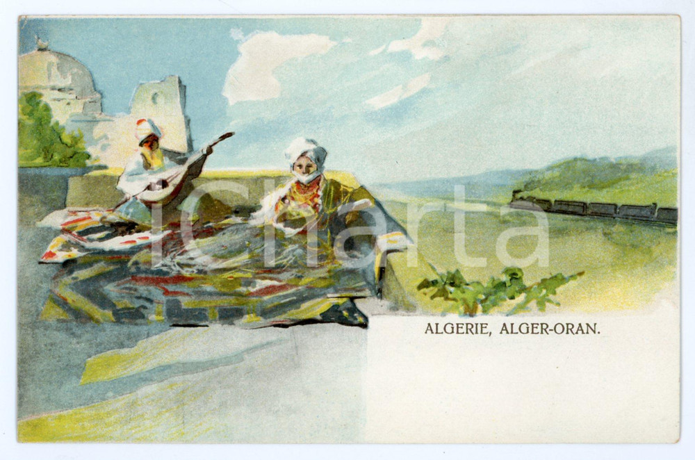 1900ca ALGERIE Alger - Oran CHEMINS DE FER ILLUSTRÉS Carte Postale FP  Cartolina postale d'epoca, non viaggiata.CONDIZIONI: FAIRFORMATO: FP    originale e autentica 1