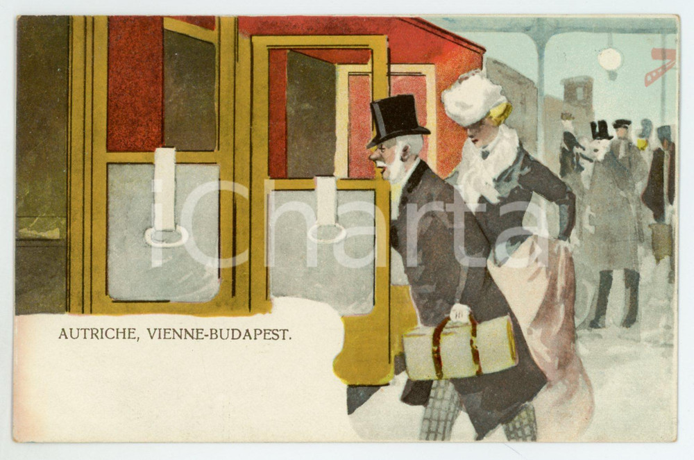 1900ca AUTRICHE Vienne - Budapest CHEMINS DE FER ILLUSTRÉS Carte Postale FP  Cartolina postale d'epoca, non viaggiata.CONDIZIONI: FAIRFORMATO: FP    originale e autentica 1