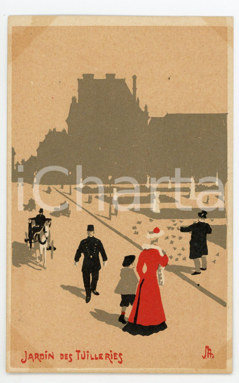 1910 ca PARIS Jardin des Tuileries  - Carte postale illustrée CPA  Cartolina postale d'epoca, non viaggiata.CONDIZIONI: FAIR (lievi aloni angolari)FORMATO: FP    originale e autentica 1