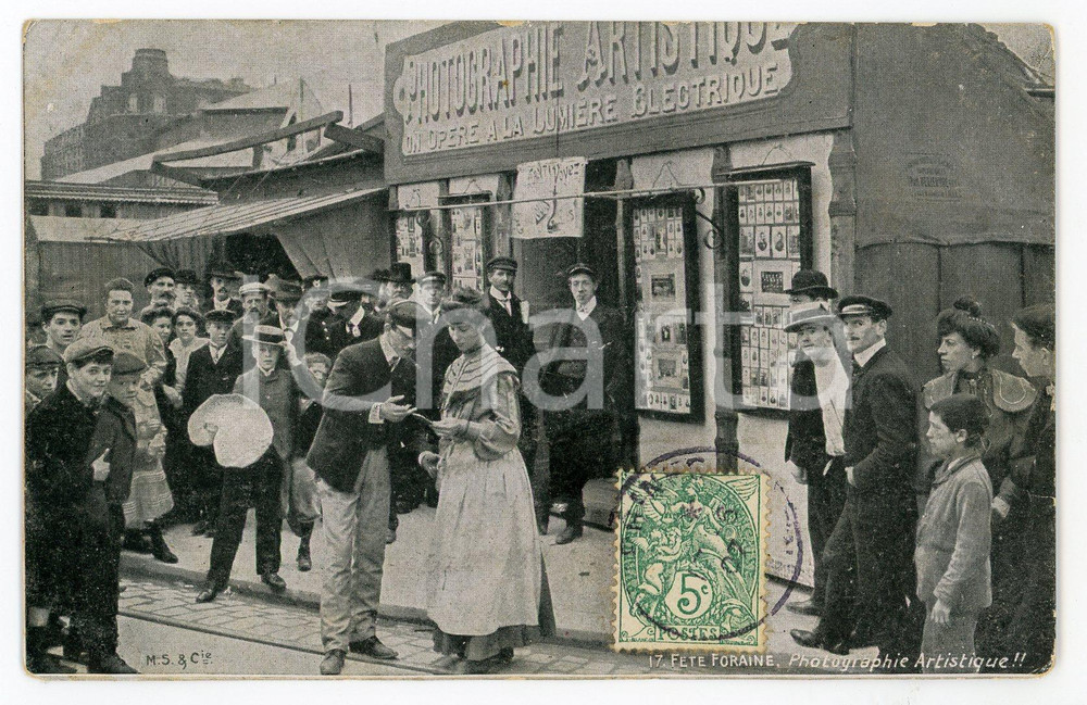1907 FRANCE Fête Foraine - Photographie artistique ^Carte postale ANIMEE RARE  Cartolina postale d'epoca, viaggiata.CONDIZIONI: GFORMATO: FP    originale e autentica 1