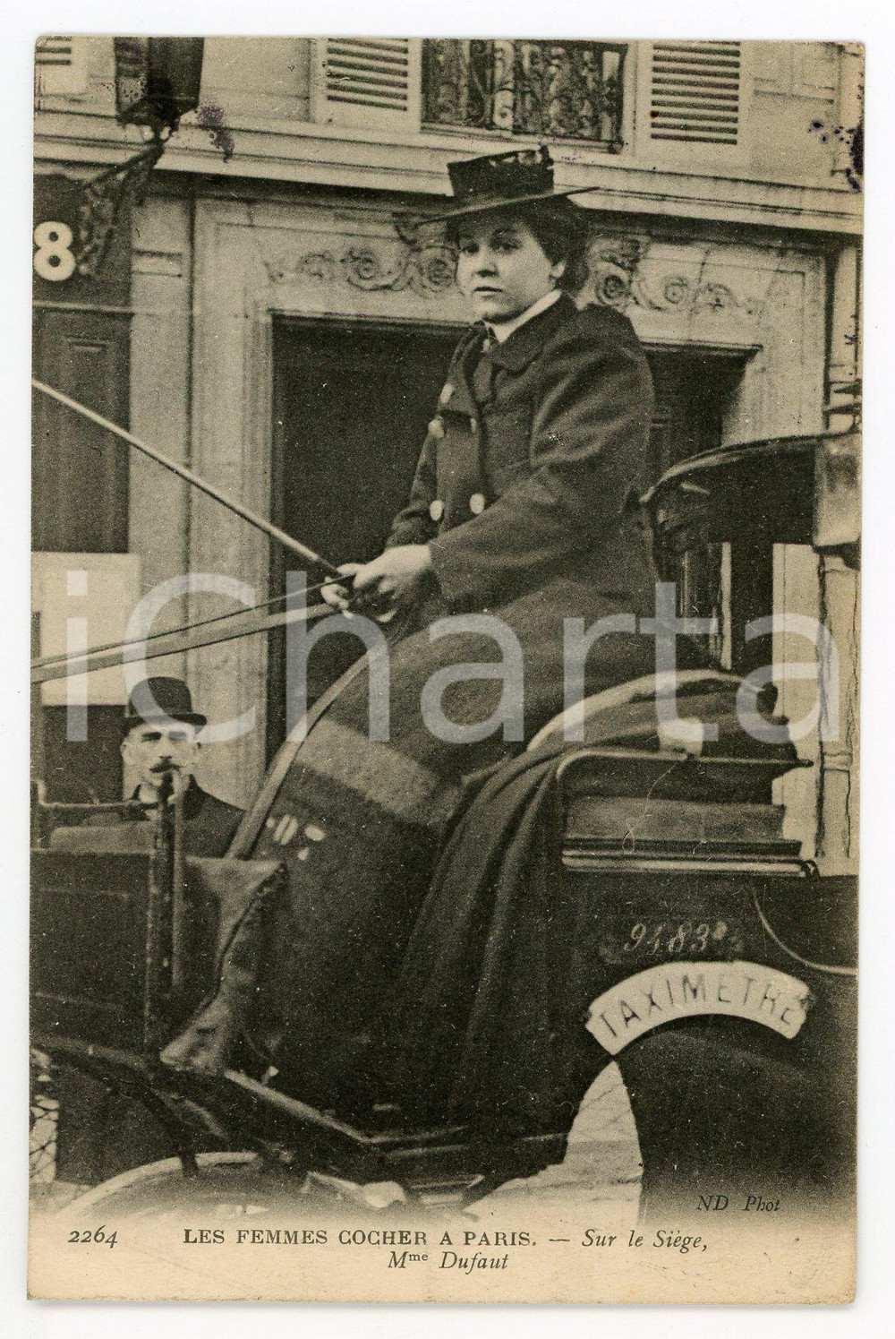 1907 PARIS Femmes cocher - Mme DUFAUT - Carte postale originale CPA  Cartolina postale d'epoca, viaggiata.CONDIZIONI: GFORMATO: FP    originale e autentica 1