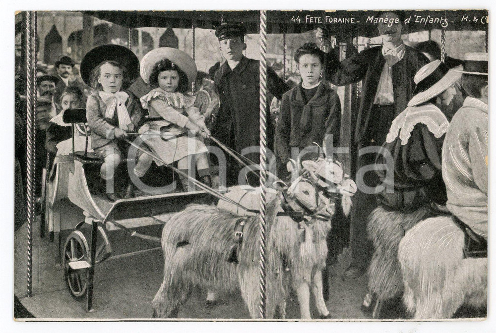 1905 ca PARIS FÃªte Foraine - ManÃ¨ge d'enfants - Carte postale ANIMEE  Cartolina postale d'epoca, non viaggiata.CONDIZIONI: G (minime abrasioni al lato superiore)FORMATO: FP    originale e autentica 1