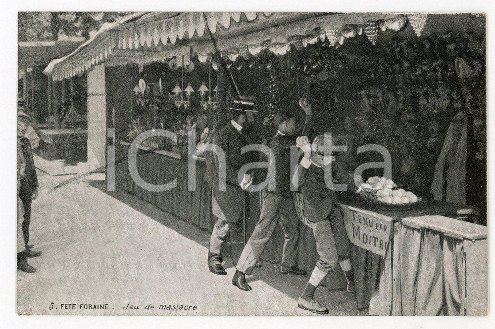 1905 ca PARIS FÃªte Foraine - Jeu de massacre - Carte postale ANIMEE  Cartolina postale d'epoca, non viaggiata.CONDIZIONI: GFORMATO: FP    originale e autentica 1