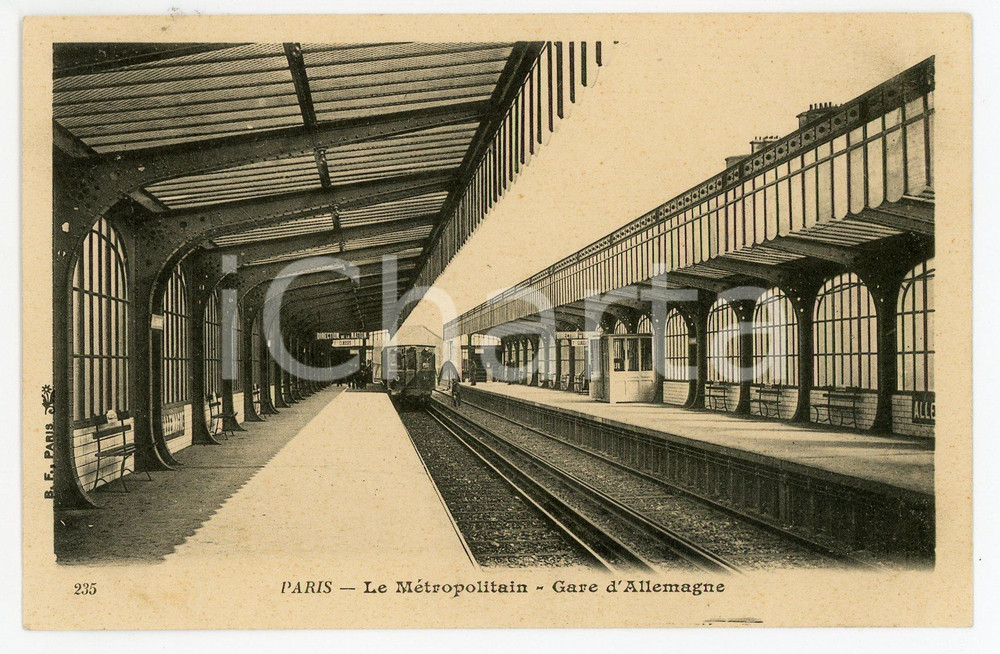 1900 ca PARIS - Le Métropolitain - Gare d'Allemagne - Postcard Cartolina postale, originale d'epoca, non viaggiata. GOOD/buono piccola impressione di inchiostro al verso Formato: 14x9 cm originale e autentica 1