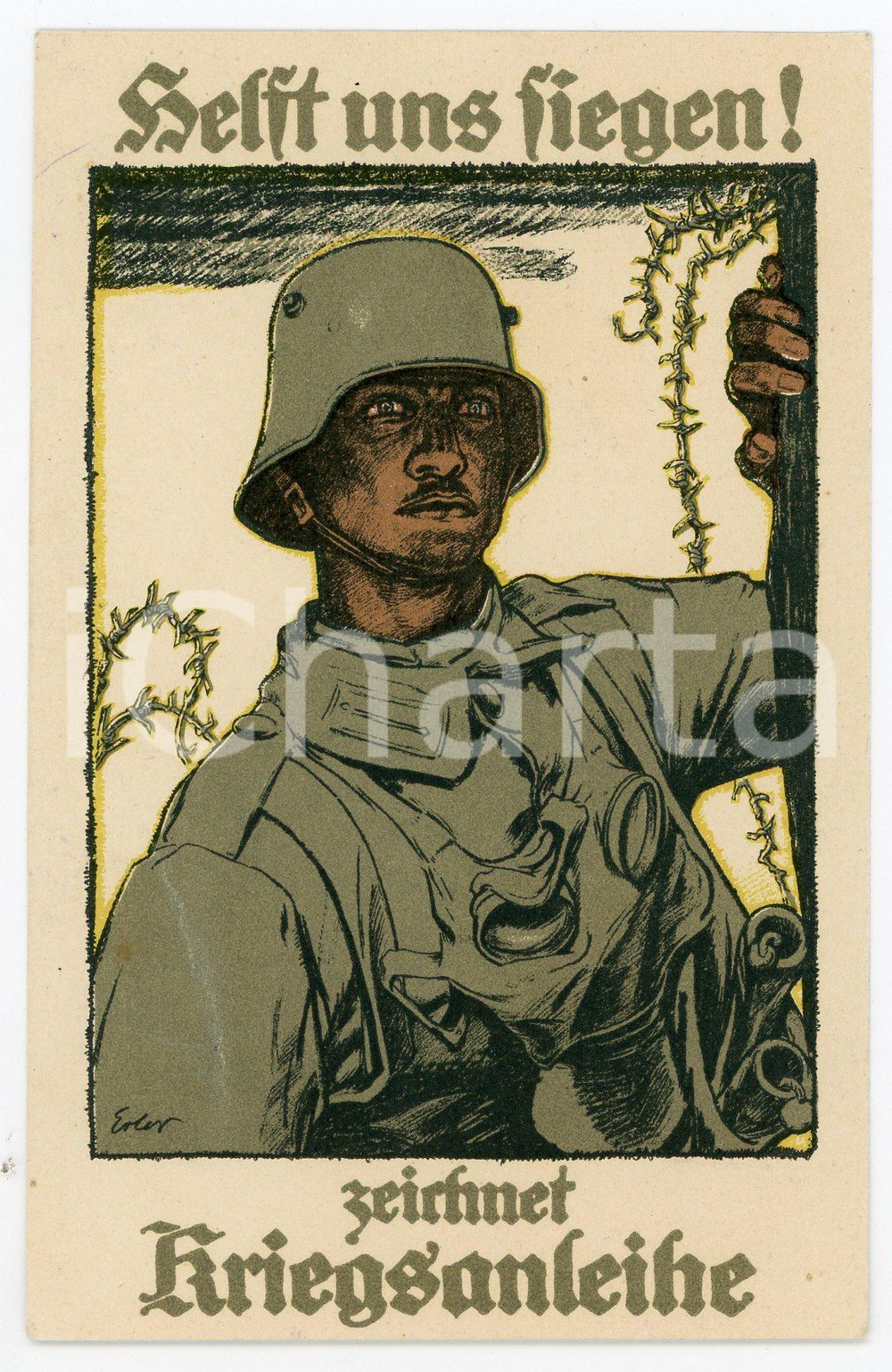 1915 WW1 - DEUTSCHLAND Helft uns fiegen! Zeirhnet kriegsanleihe - Postcard FP VG  Cartolina postale d'epoca, viaggiata. FAIR/discreto Lievi smussature agli angoli Formato: FP originale e autentica 1