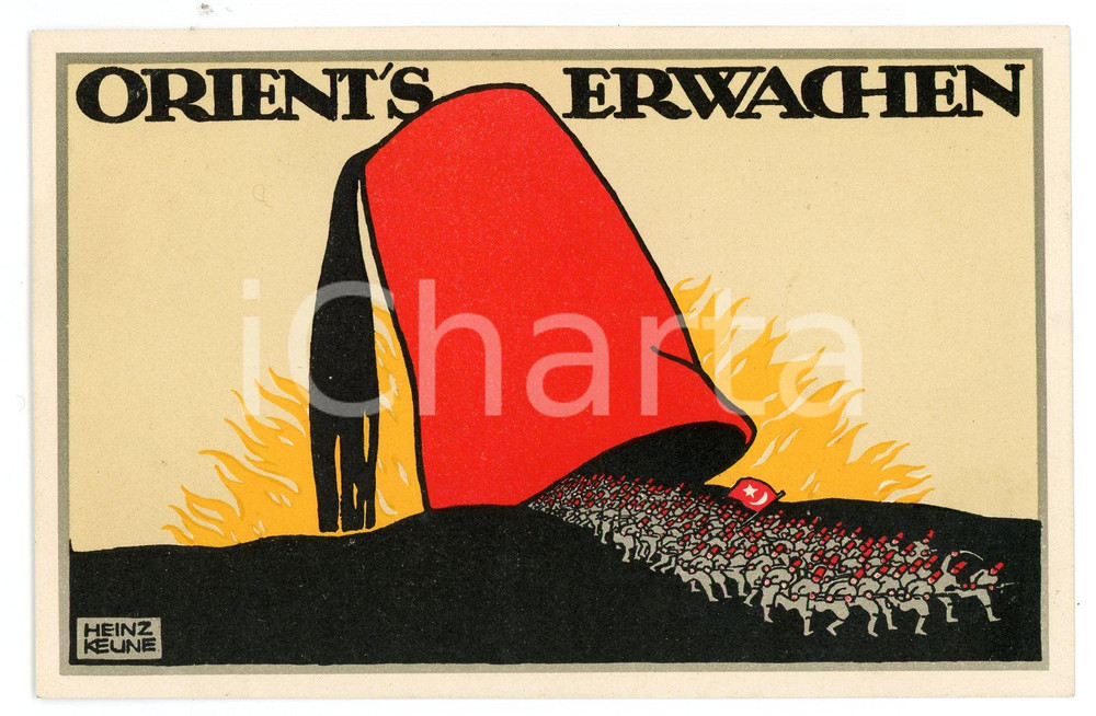 1915 ca TURKEY Heinz KEUNE - Orient's Erwachen - The Orient Awakening *Postcard  Pregevole cartolina postale d'epoca, illustrata, non viaggiata.CONDIZIONI: G FORMATO: FP    originale e autentica 1