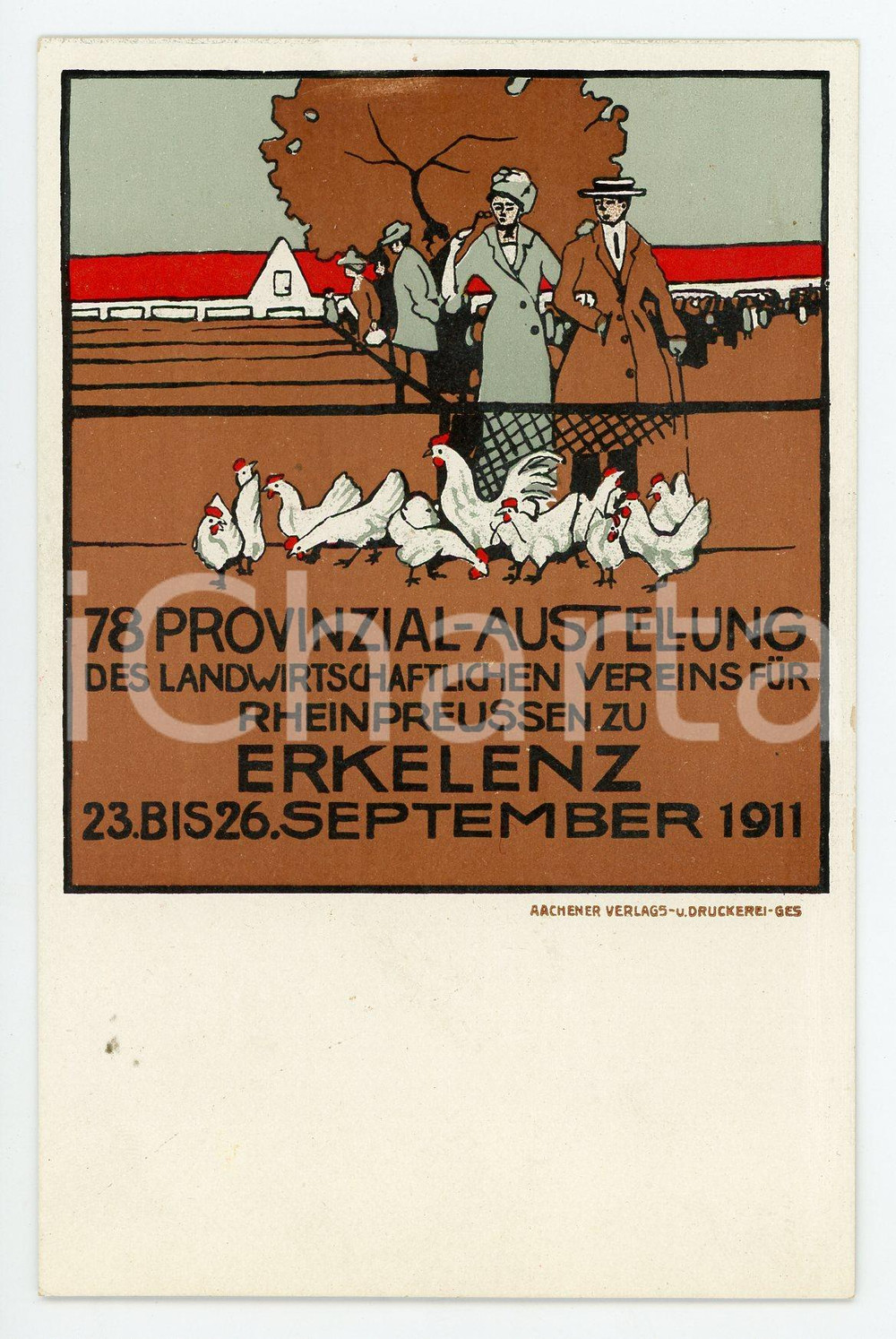 1911 ERKELENZ (D) 78. Provinzial Ausstellung Landwirtschaftl. Verein *Postcard  Cartolina postale d'epoca, non viaggiata.CONDIZIONI: GFORMATO: FP    originale e autentica 1