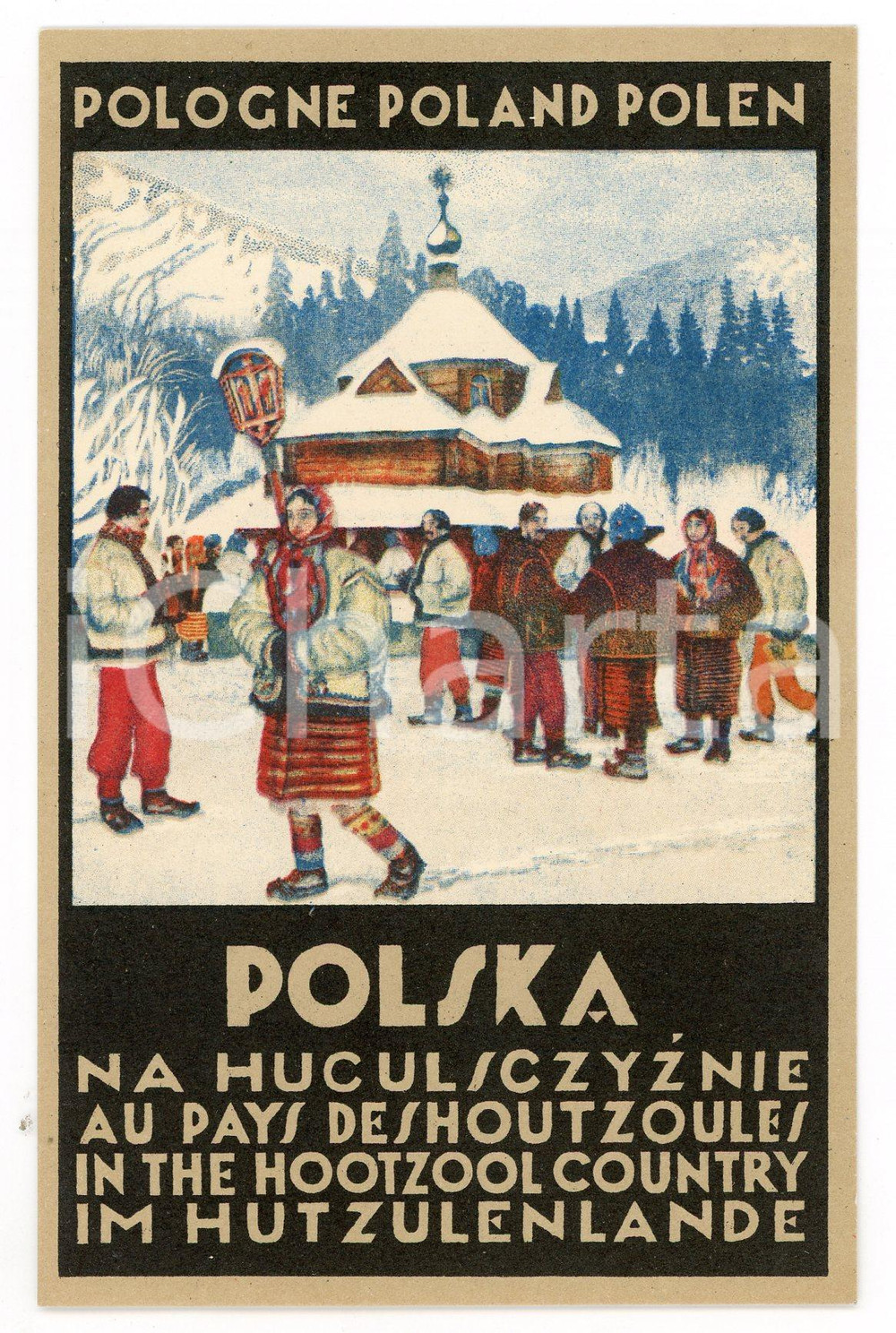 1910 ca TOURISM POLAND - KARPATY Mountains - ILLUSTRATED Postcard  Cartolina postale d'epoca, non viaggiata. GOOD/buono  Formato: 9x14 cm originale e autentica 1