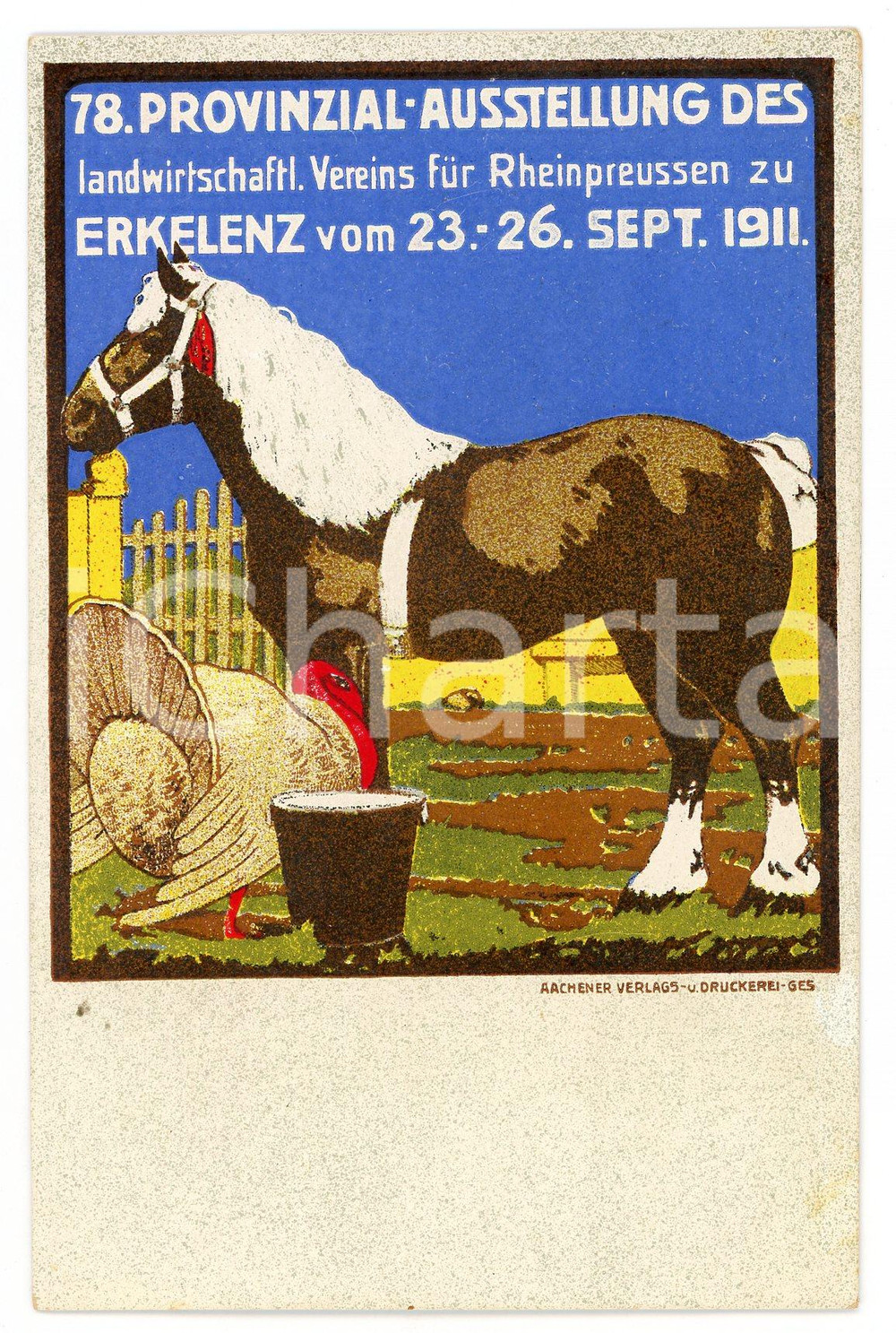 1911 ERKELENZ Provinzial Ausstellung Landwirtschaftlichen Verein *Postcard  Cartolina postale d'epoca, non viaggiata.CONDIZIONI: GFORMATO: FP    originale e autentica 1