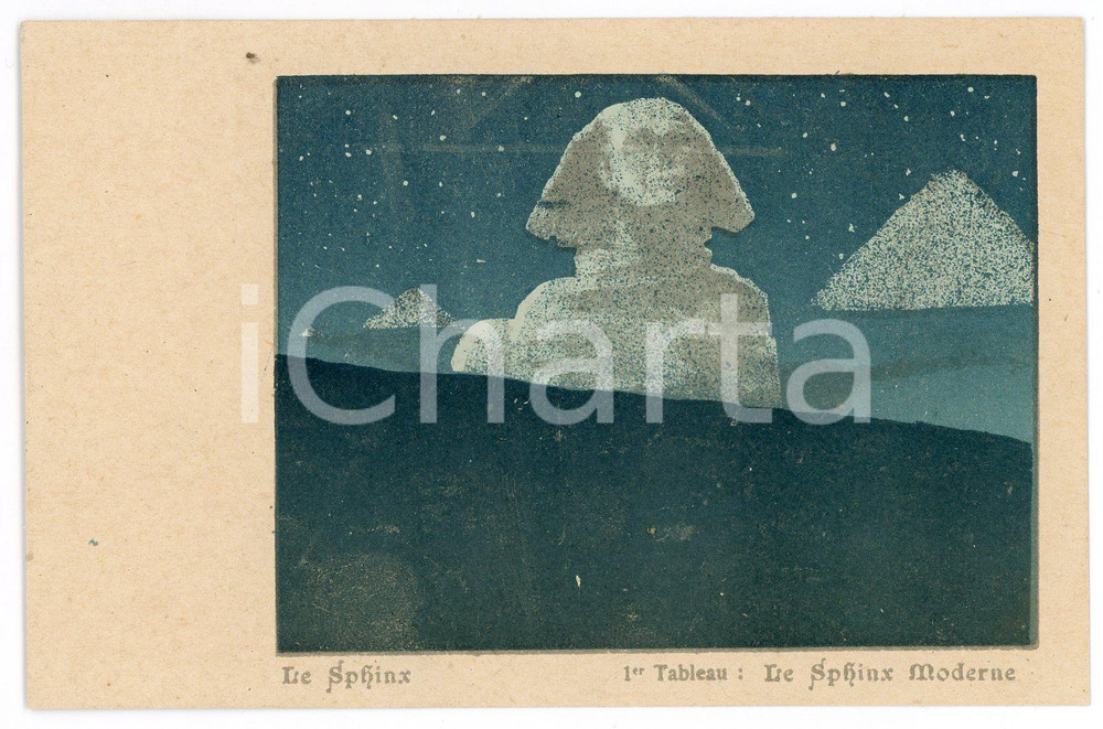 1900 ca LE SPHINX 1^ Tableau - Le Sphinx Moderne - Carte postale ILLUSTRÉE FP VG  Cartolina postale d'epoca, non viaggiata.CONDIZIONI: GOODFORMATO: FP    originale e autentica 1