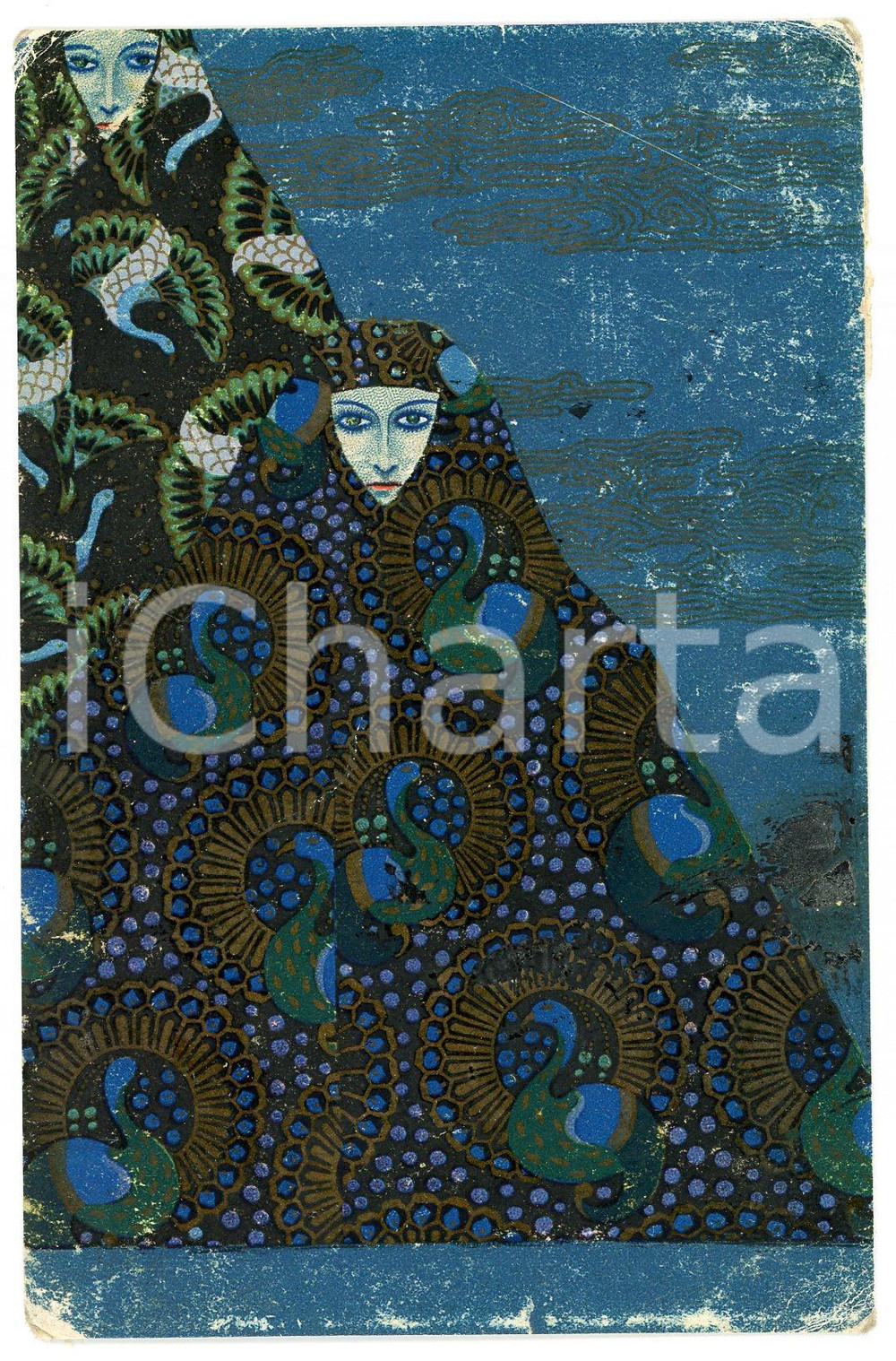 Cartolina originale da collezione 1910 ca LIBERTY Artista Vittorio ZECCHIN SalomÃ¨  Cartolina Smalti e murrine 1