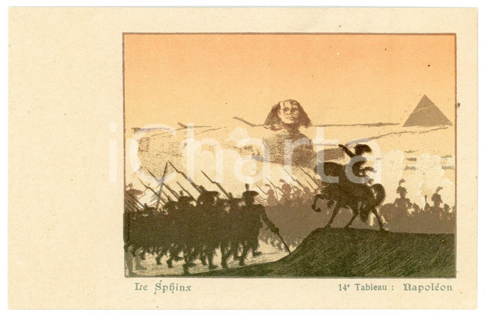 1900 ca LE SPHINX Napoléon - 14^ Tableau - Carte postale ILLUSTRÉE FP VG  Cartolina postale d'epoca, non viaggiata.CONDIZIONI: GOODFORMATO: FP    originale e autentica 1
