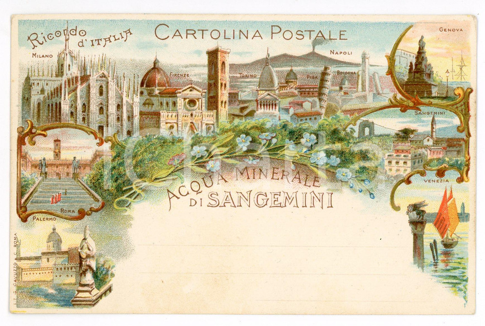 1900 ca ACQUA DI SANGEMINI Vedutine d'Italia - Cartolina FP NV  Cartolina postale d'epoca, non viaggiata.CONDIZIONI: FAIRFORMATO: FP    originale e autentica 1