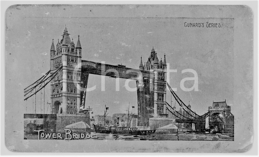 1915 ca LONDON Tower Bridge - Aluminium vintage postcard CUNARD'S Series  Cartolina postale d'epoca, realizzata in alluminio,non viaggiata.CONDIZIONI: POOR (abrasioni e lievi macchie)FORMATO: FP    originale e autentica 1