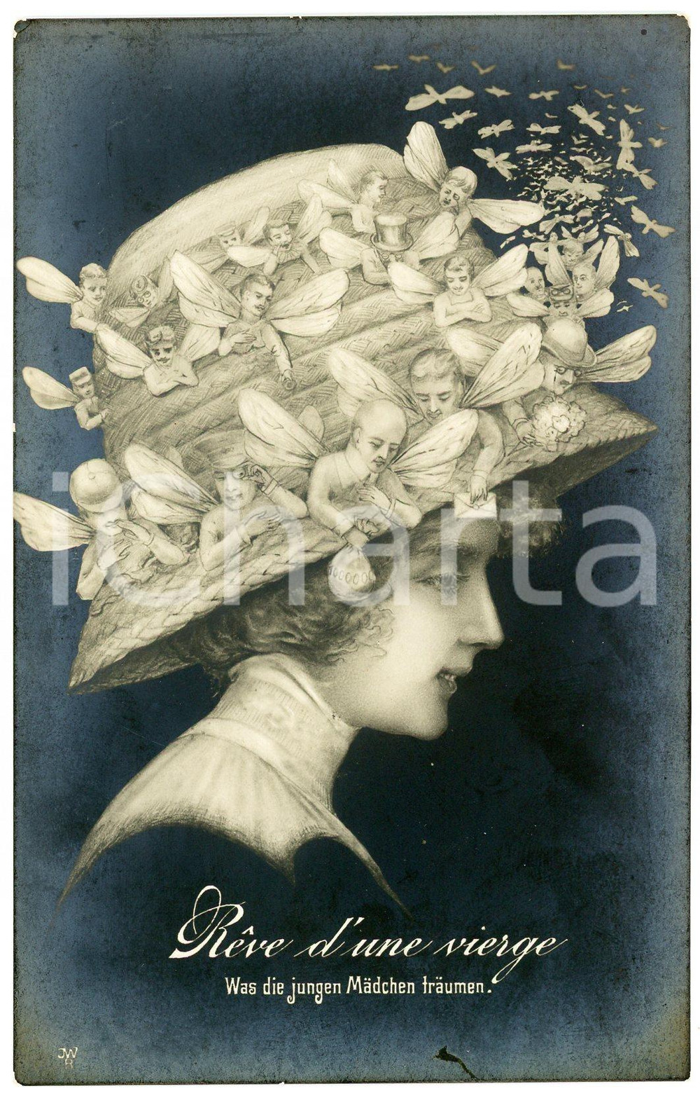 1920ca FRANCE - COSTUME Rêve d'une vierge - Carte Postale ILLUSTRÉE FP NV  Cartolina postale d'epoca, non viaggiata.CONDIZIONI: POOR (aloni diffusi)FORMATO: FP    originale e autentica 1