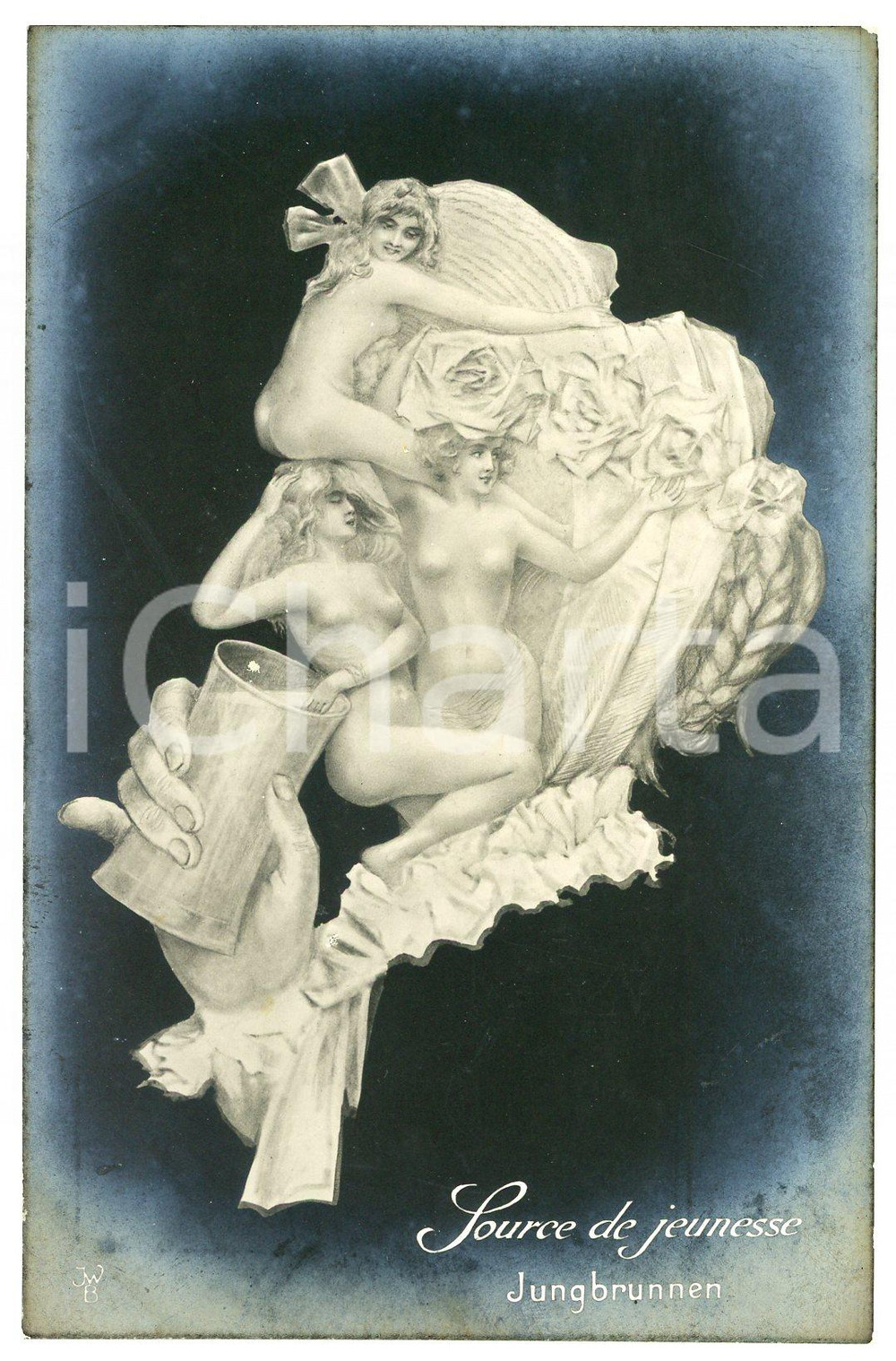 1920ca EROTICA - TÊTE TROMPEUSES Source de jeunesse - Metamorphic postcard FP NV  Cartolina postale d'epoca, non viaggiata.EDITORE: MBCONDIZIONI: POOR (aloni diffusi)FORMATO: FP    originale e autentica 1