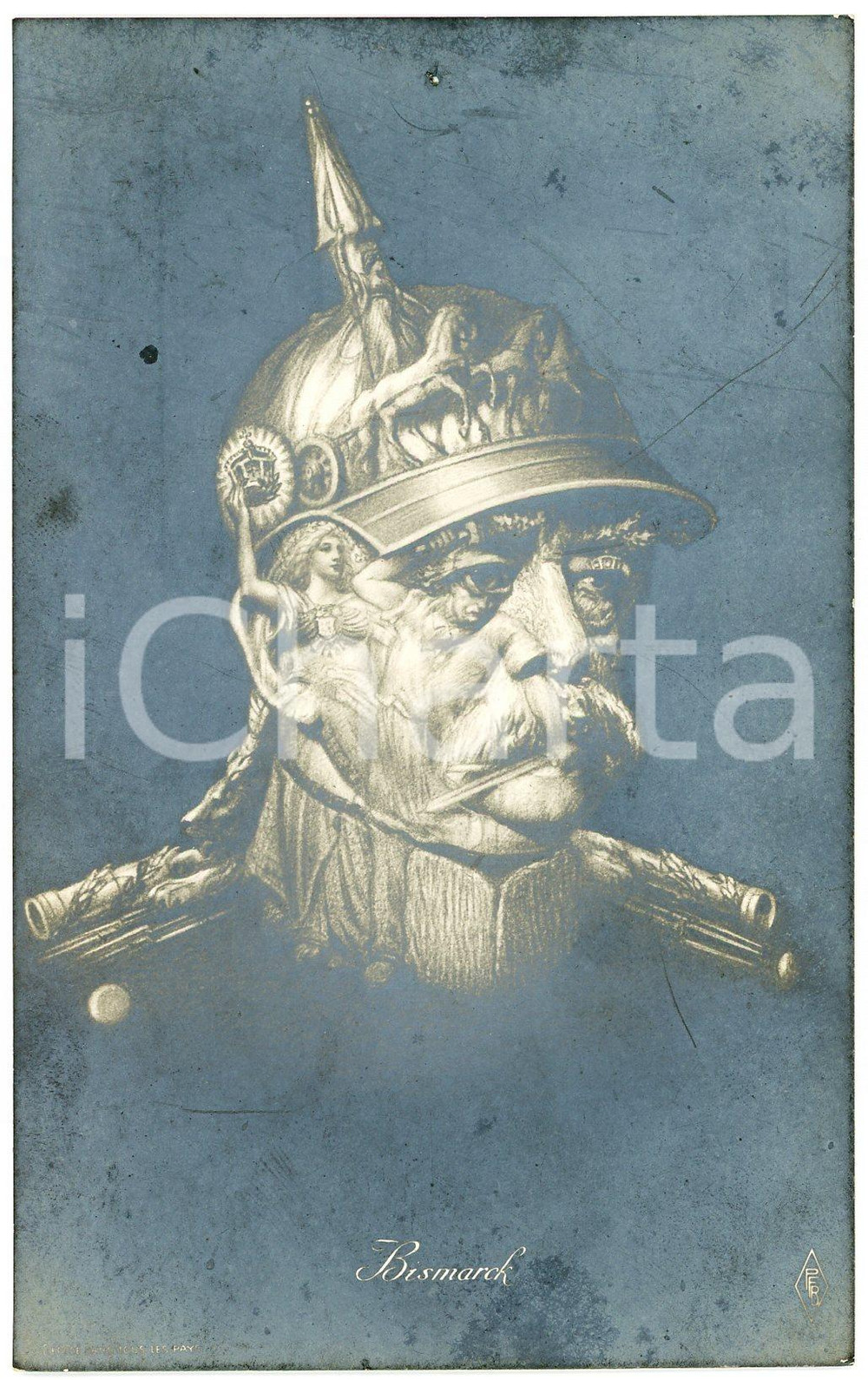 1920 ca TÊTE TROMPEUSES Otto VON BISMARCK - Metamorphic postcard FP NV  Cartolina postale d'epoca, non viaggiata.EDITORE: PFB CONDIZIONI: POOR (aloni diffusi).FORMATO: FP    originale e autentica 1