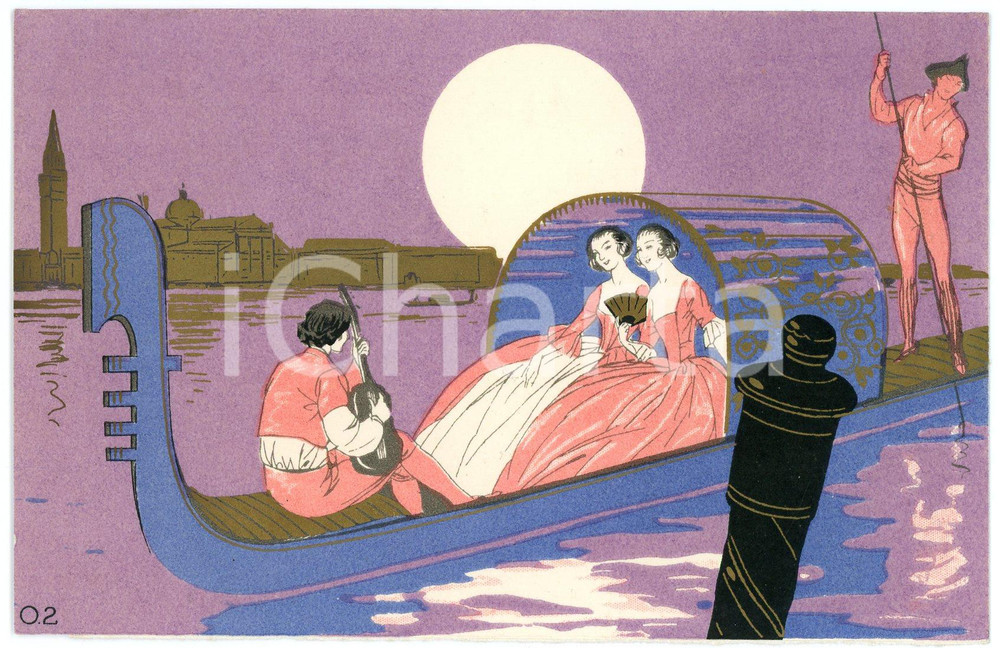 1920 ca RED STAR LINE Venice - Ladies on gondola - Original old postcard  Cartolina postale pubblicitaria d'epoca, non viaggiata.CONDIZIONI: FAIR (piccola abrasione al verso)FORMATO: FP    originale e autentica 1
