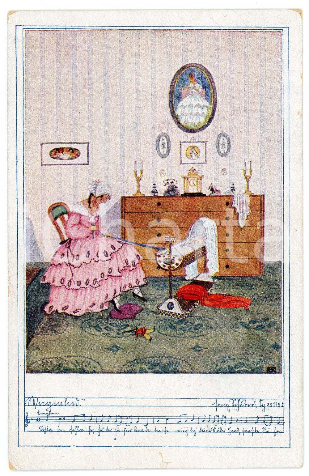 1920 Artist Mela KOEHLER - Woman with a baby - Illustrated postcard  Cartolina postale d'epoca, scritta, ma non viaggiata.CONDIZIONI: GFORMATO: 9x14 cm    originale e autentica 1