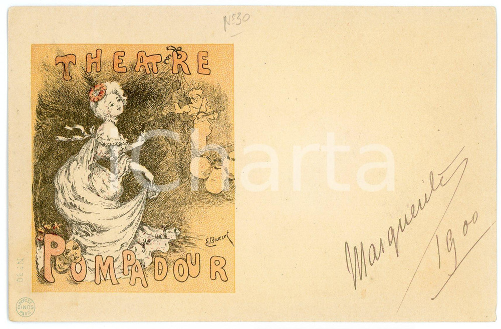1900 Artiste Emmanuel BARCET - Théâtre Pompadour - Carte postale CINOS 1  Cartolina postale d'epoca, viaggiata.EDITORE: Cinos - ParisCONDIZIONI: G FORMATO: FP     originale e autentica 1