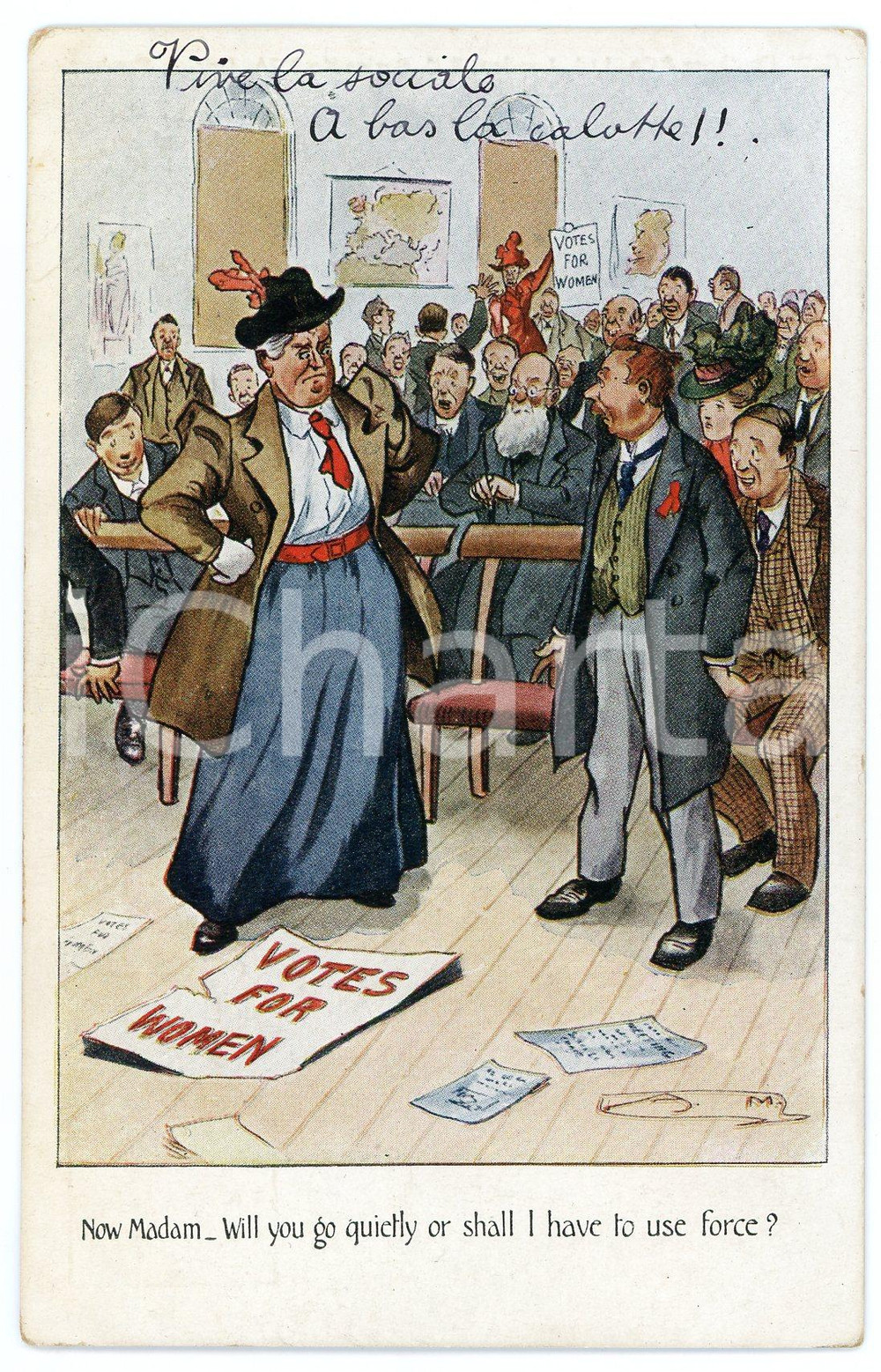 1923 HUMOUR - SUFFRAGETTE Vote for women ILLUSTRATED Postcard FP NV  Cartolina postale d'epoca, non viaggiata ma con nota manoscritta al verso.CONDIZIONI: FAIR (lievi smussature agli angoli)FORMATO: FP    originale e autentica 1