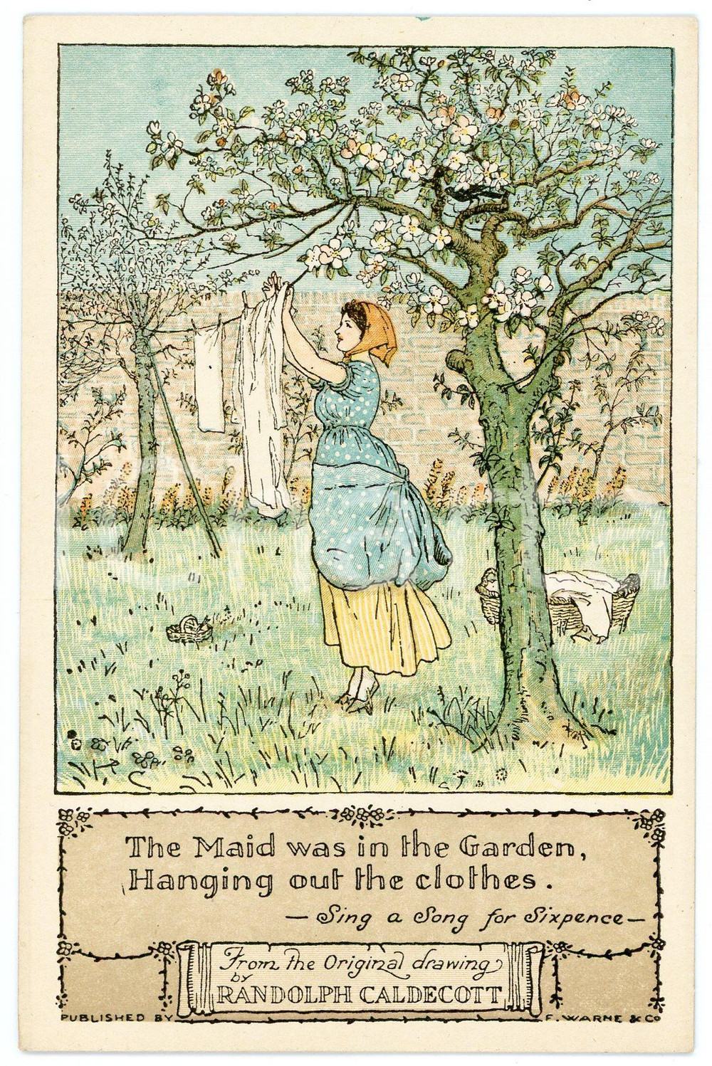 1915ca RANDOLPH CALDECOTT'S PICTURES Sing a song for sixpence (3) - Postcard FP  Cartolina postale d'epoca, non viaggiata.CONDIZIONI: GOODFORMATO: FP    originale e autentica 1