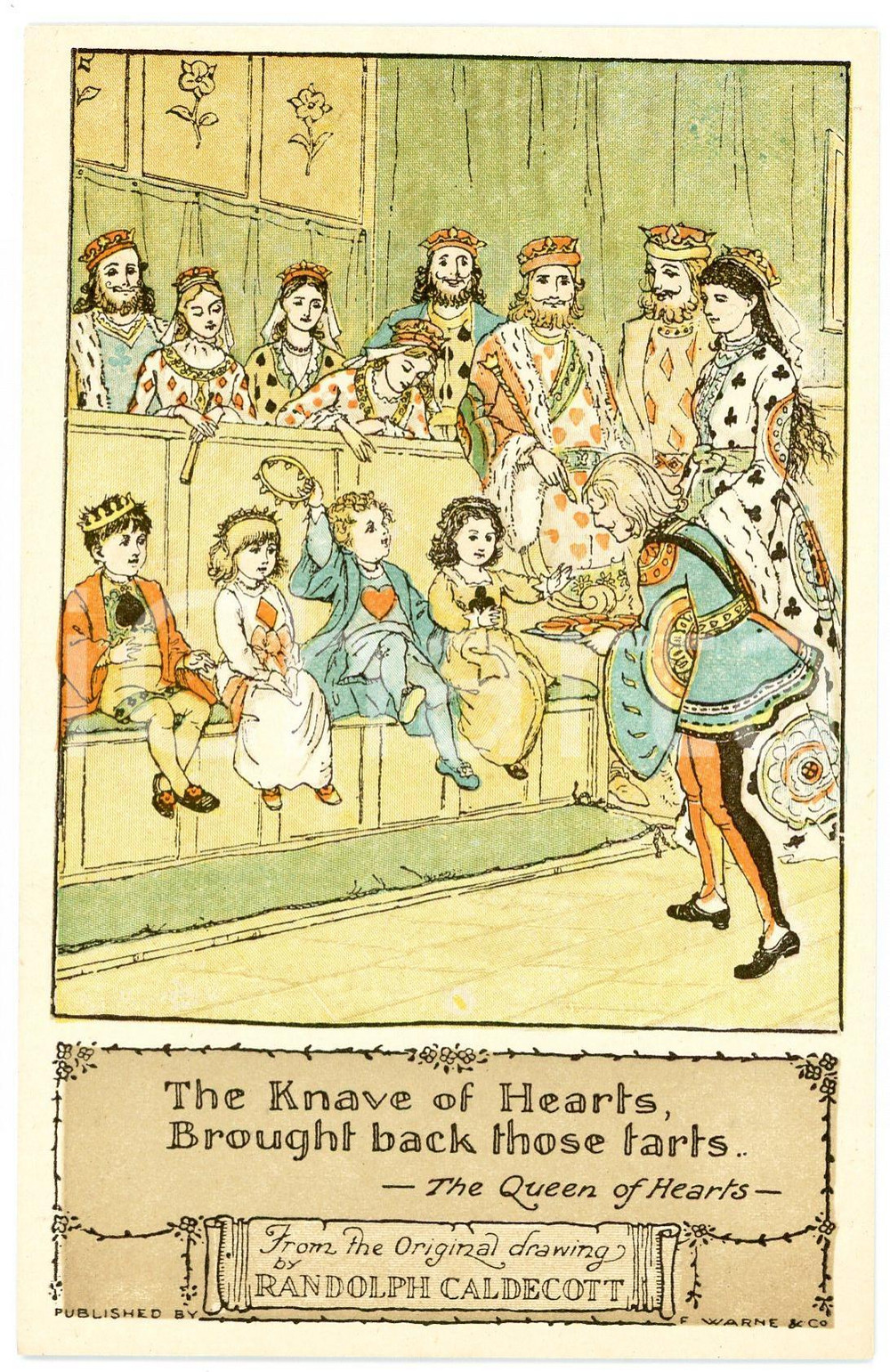 1915ca RANDOLPH CALDECOTT'S PICTURES The Queen of Hearts (2) - Postcard FP NV  Cartolina postale d'epoca, non viaggiata.CONDIZIONI: GOODFORMATO: FP    originale e autentica 1