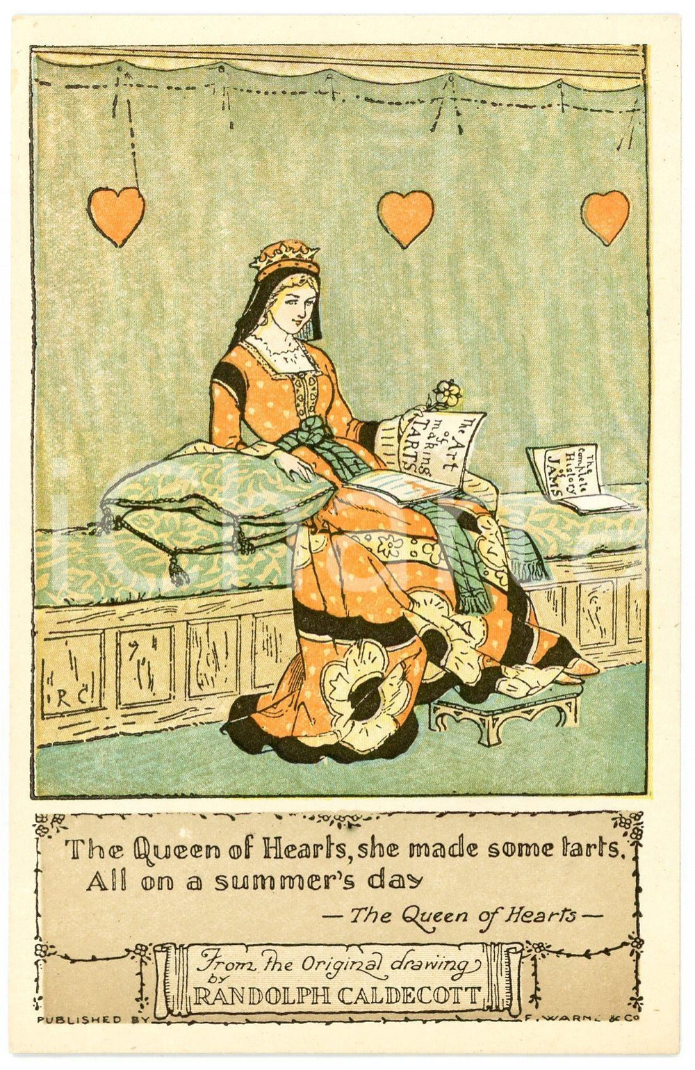 1915ca RANDOLPH CALDECOTT'S PICTURES The Queen of Hearts (4) - Postcard FP NV  Cartolina postale d'epoca, non viaggiata.CONDIZIONI: GOODFORMATO: FP    originale e autentica 1