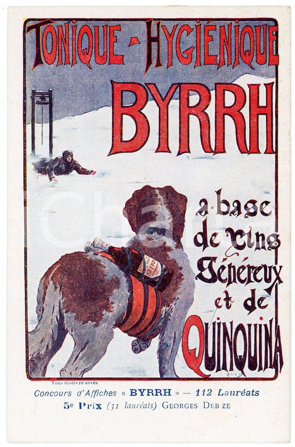1910ca BYRRH Tonique hygienique - Illustration by Georges DEB ZE Carte Postale  Cartolina postale d'epoca, non viaggiata.CONDIZIONI: FAIRFORMATO: FP    originale e autentica 1