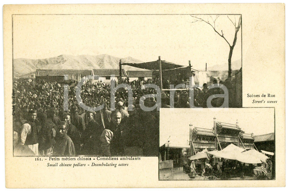 1910 ca CHINA Small pedlars - Deambulating actors - Street's scenes - Postcard Cartolina postale d'epoca, non viaggiata.CONDIZIONI: GFORMATO: FP    originale e autentica 1