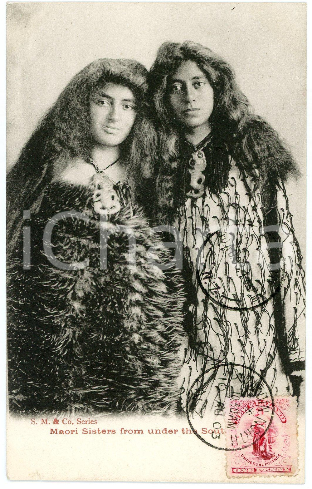 1903 NEW ZEALAND - MAORI sisters from under the South - ETHNIC Postcard  Cartolina postale d'epoca, viaggiata.CONDIZIONI: G (minima sbrecciatura al lato inferiore)FORMATO: FP    originale e autentica 1