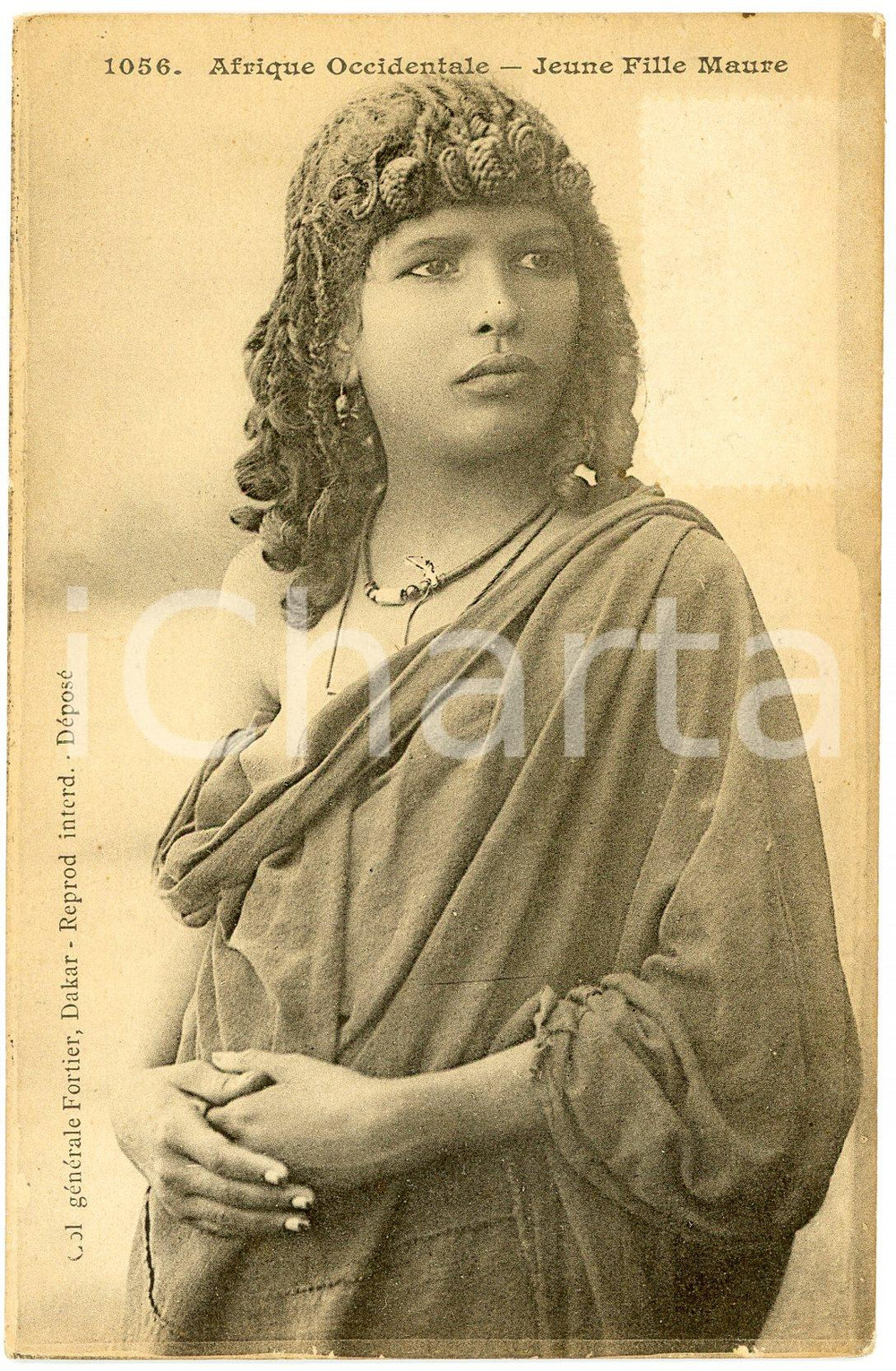 1920 ca AFRIQUE OCCIDENTALE Jeune fille Maure - Postcard ed. FORTIER Cartolina postale d'epoca, non viaggiata.CONDIZIONI: GFORMATO: FP    originale e autentica 1