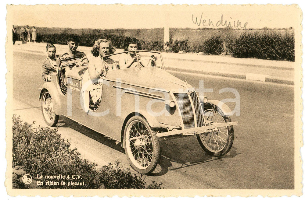 1951 WENDUINE (BELGIQUE) AUTOMOBILISME - La nouvelle 4 C.V. CLAEYS - Postcard Cartolina postale d'epoca, viaggiata.FORMATO: FPCONDIZIONI: G    originale e autentica 1