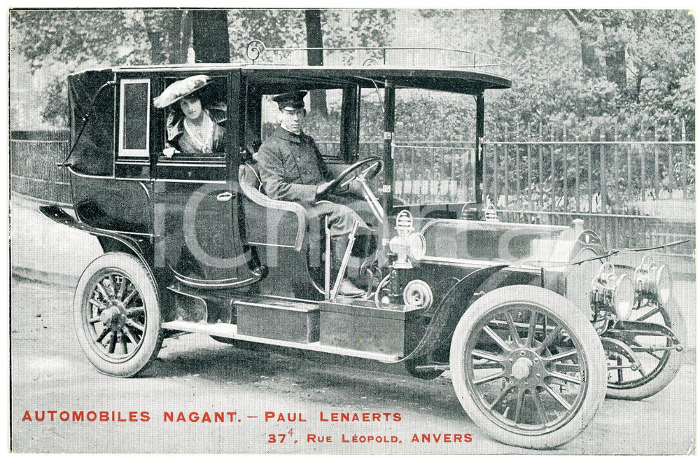 1910 ca ANVERS - AUTOMOBILES NAGANT - Carte postale ANIMEE Cartolina postale d'epoca, non viaggiata.FORMATO: FPCONDIZIONI: G    originale e autentica 1