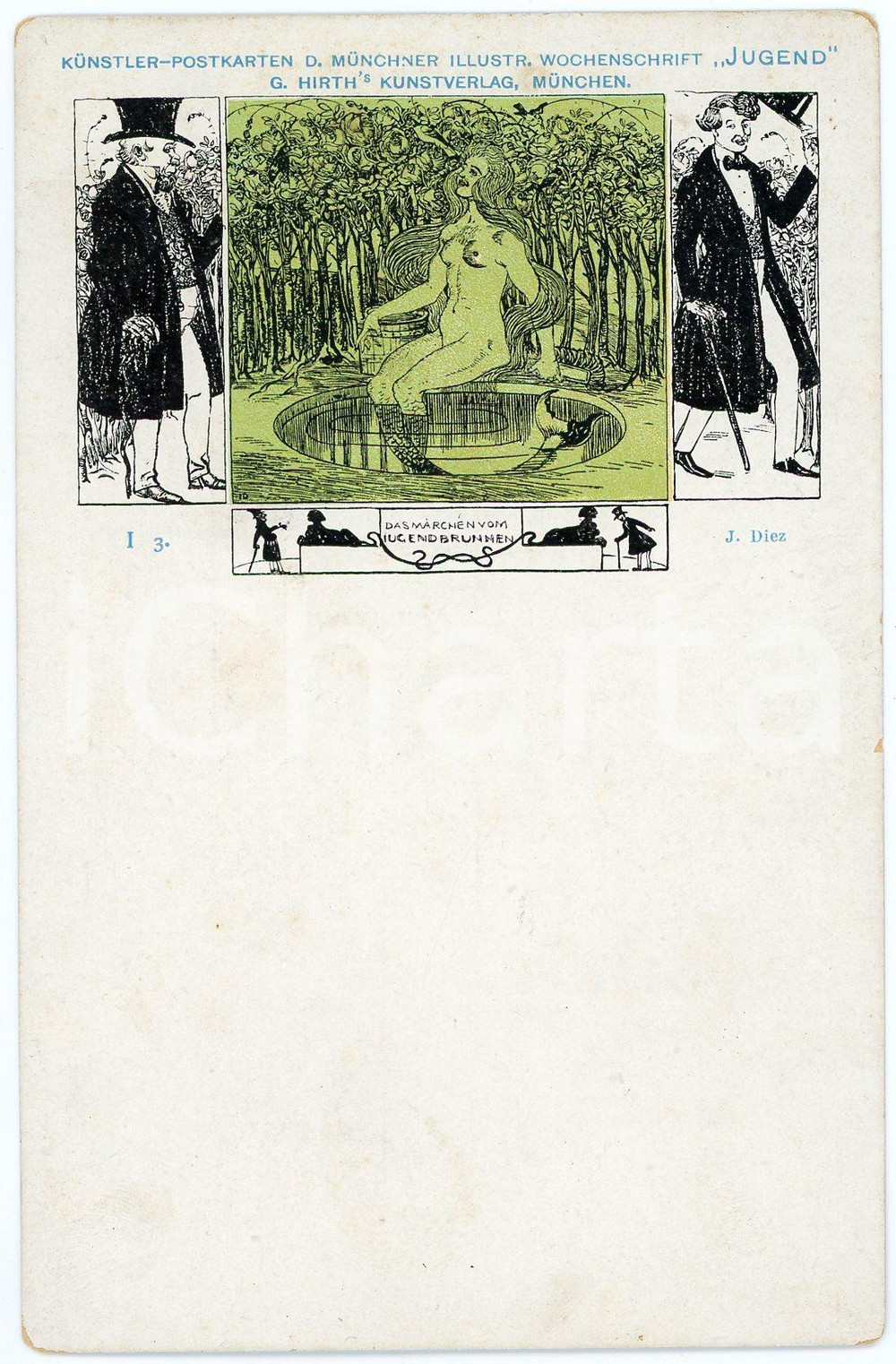 1905 ca ART NOUVEAU Artist Julius DIEZ for Hirth's "Jugend" - RARE Postcard  Cartolina postale d'epoca, non viaggiata.CONDIZIONI: G FORMATO: FP    originale e autentica 1