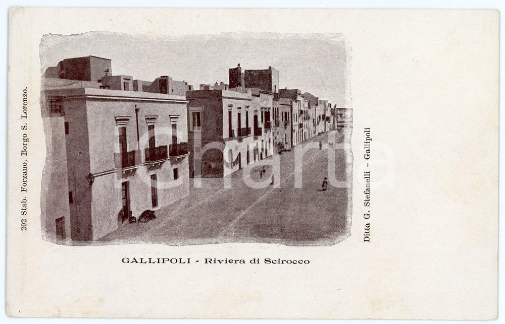 1900 ca GALLIPOLI (LE) Riviera di Scirocco - Cartolina postale ANIMATA  Cartolina postale d'epoca, non viaggiata.CONDIZIONI: G FORMATO: FPEDITORE: Stefanelli- Gallipoli    originale e autentica 1