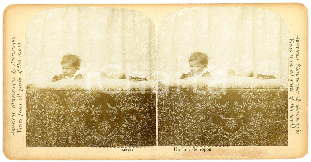 1905 ca FRANCE (?) CHILDREN - Un lieu de repos - Vintage Stereoview Fotografia stereoscopica d'epoca, su cartoncino rigido.Serie "American Stereoscopes and stereoscopic views from all parts of the world".FORMATO: 18x9 cmCONDIZIONI: G (minime sbrecciature angolari)    originale e autentica 1
