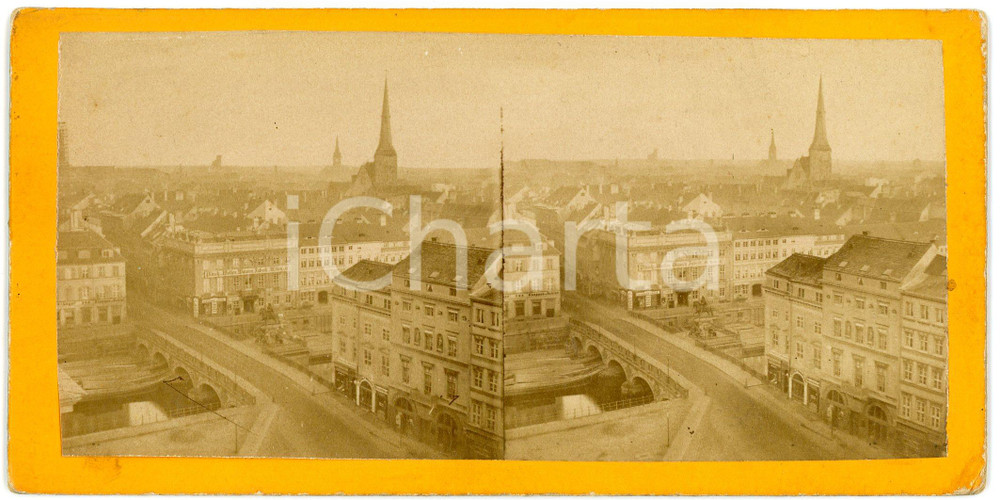 1910 ca LIEGE (?) BELGIQUE Vue de la ville - Old stereoview Fotografia stereoscopica d'epoca, su cartoncino rigido.FORMATO: 18x9 cmCONDIZIONI: G (minime smussature angolari)    originale e autentica 1