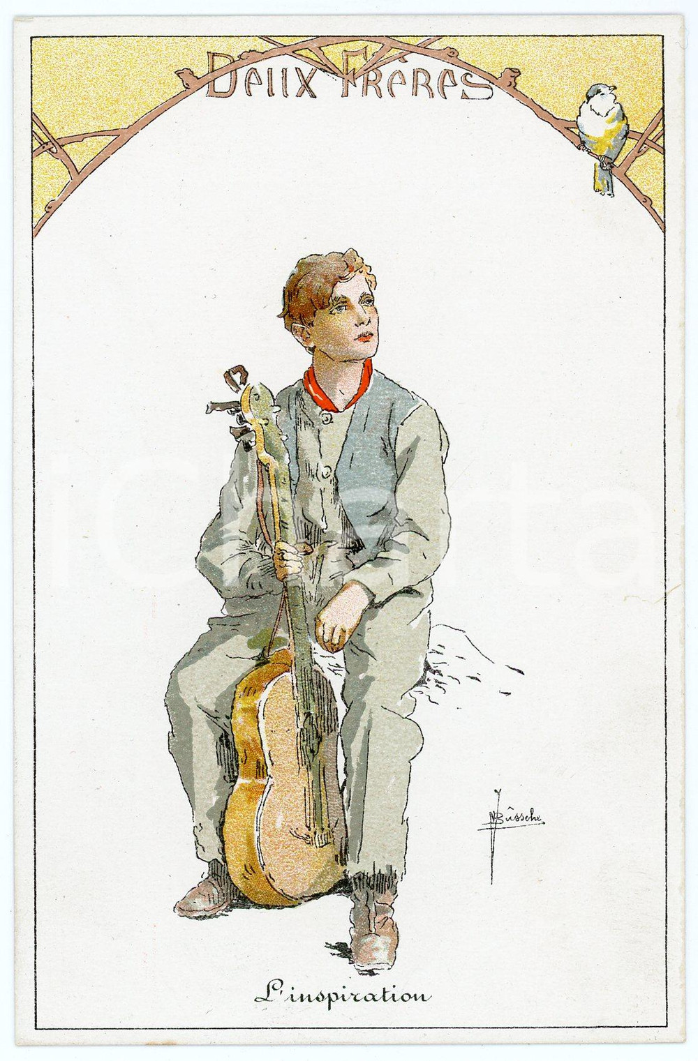 1910 ca  BELGIQUE - J. BUSSCHE Deux Frères - L'inspiration *Carte postale  Cartolina postale d'epoca, non viaggiata. GOOD/buono  Formato: FP originale e autentica 1