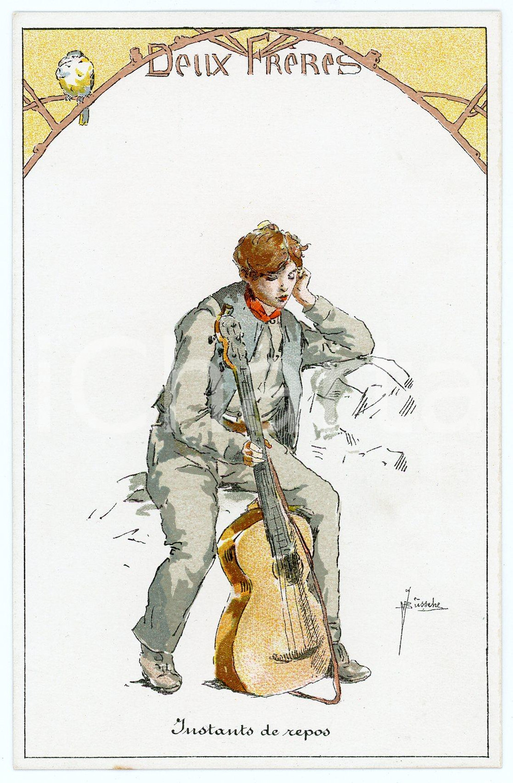 1910 ca  BELGIQUE - J. BUSSCHE Deux Frères - Instants de repos *Carte postale  Cartolina postale d'epoca, non viaggiata. GOOD/buono  Formato: FP originale e autentica 1